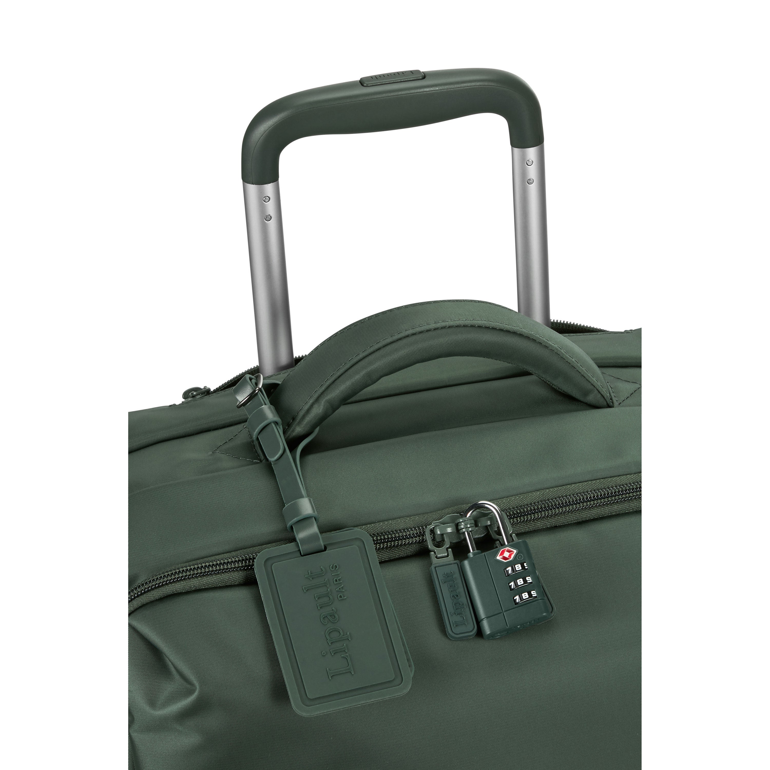 Lipault Foldable Plume Mini Cabin Upright, Khaki Green, Top Pull Handles image number 5